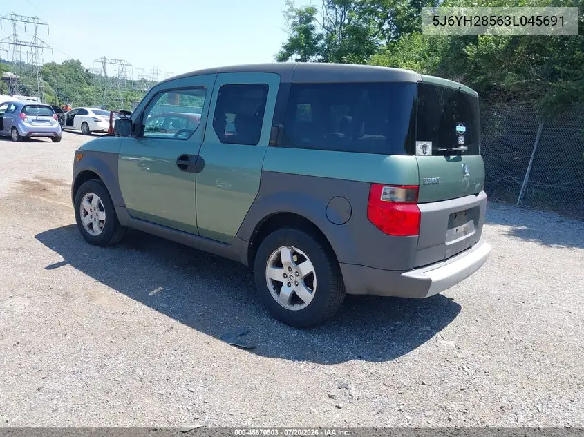2003 Honda Element Ex VIN: 5J6YH28563L045691 Lot: 45670503