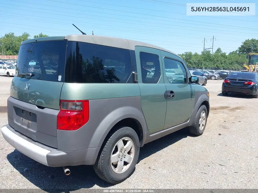 2003 Honda Element Ex VIN: 5J6YH28563L045691 Lot: 45670503