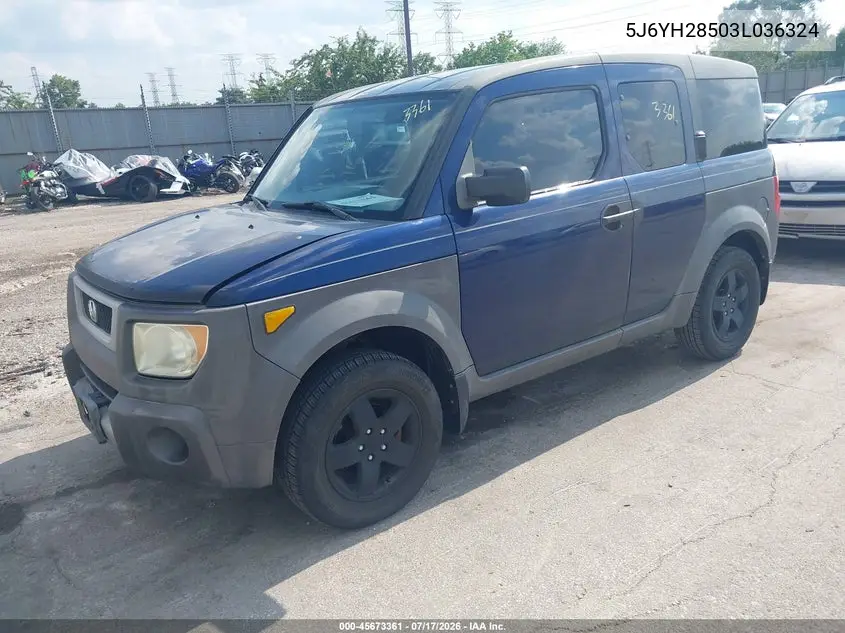 2003 Honda Element Ex VIN: 5J6YH28503L036324 Lot: 45673361