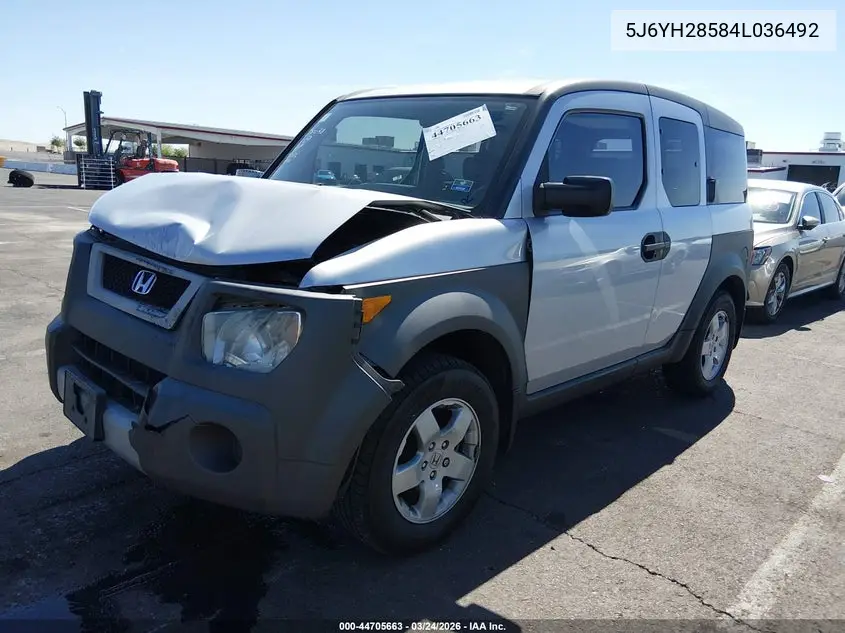2004 Honda Element Ex VIN: 5J6YH28584L036492 Lot: 44705663