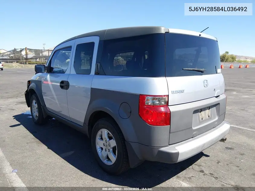 2004 Honda Element Ex VIN: 5J6YH28584L036492 Lot: 44705663