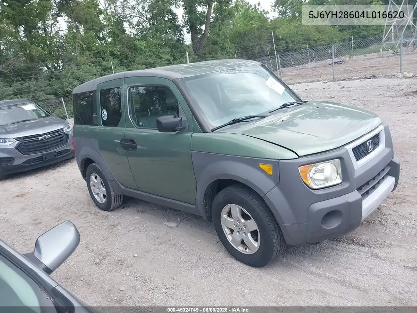 2004 Honda Element Ex VIN: 5J6YH28604L016620 Lot: 45324749