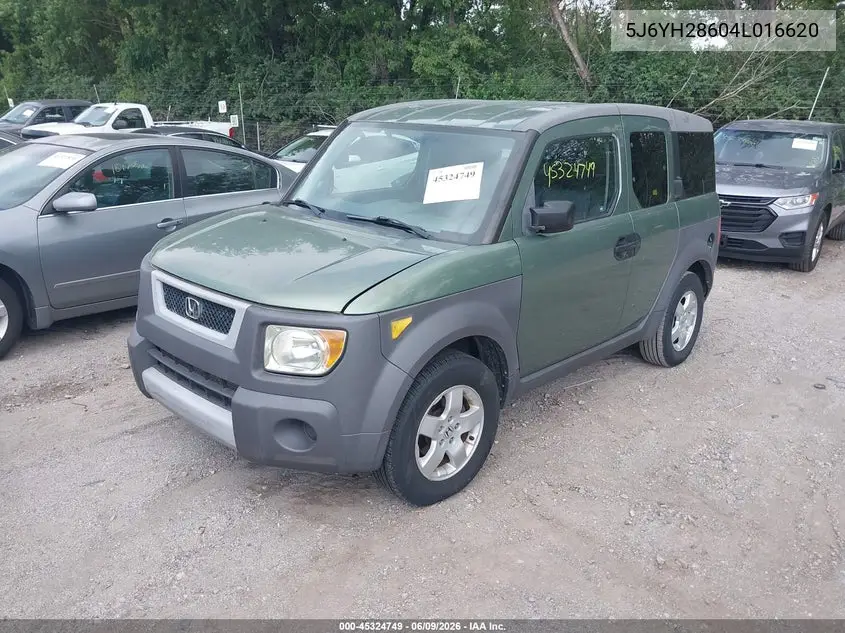2004 Honda Element Ex VIN: 5J6YH28604L016620 Lot: 45324749