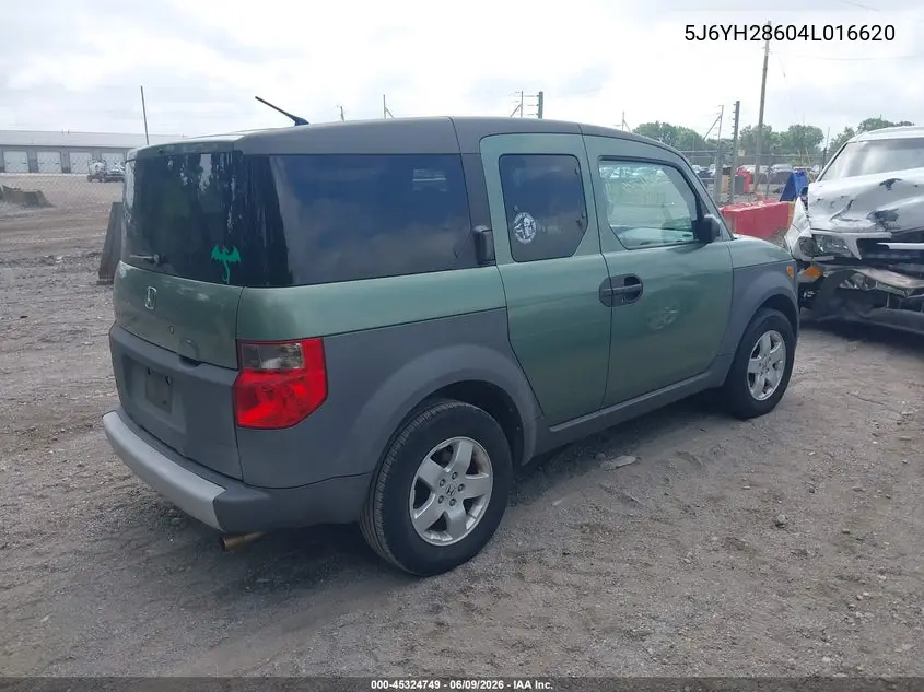 2004 Honda Element Ex VIN: 5J6YH28604L016620 Lot: 45324749