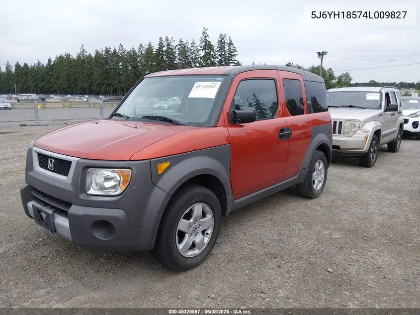 2004 Honda Element Ex VIN: 5J6YH18574L009827 Lot: 45325567
