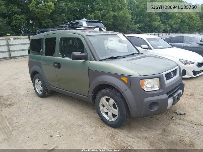 2004 Honda Element Ex VIN: 5J6YH28694L035750 Lot: 45335804