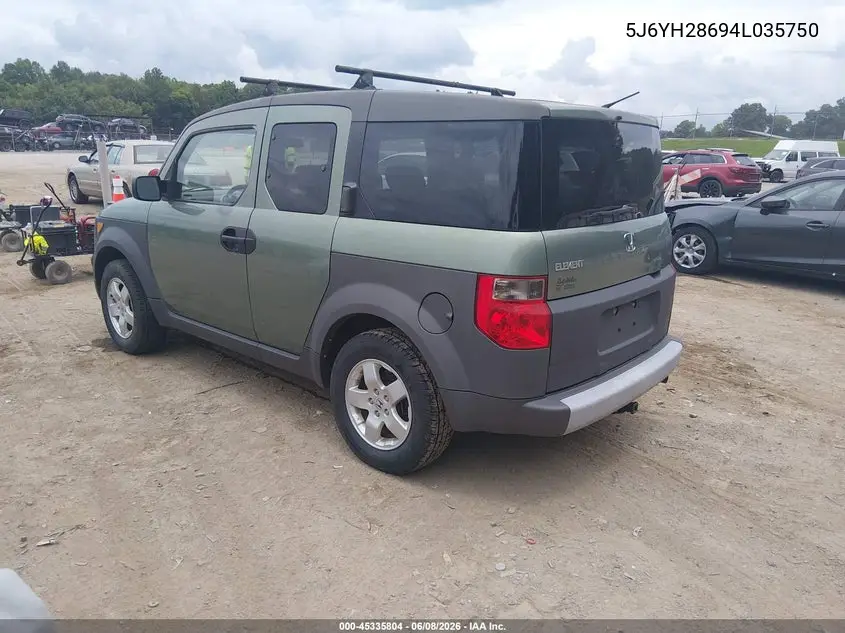 2004 Honda Element Ex VIN: 5J6YH28694L035750 Lot: 45335804