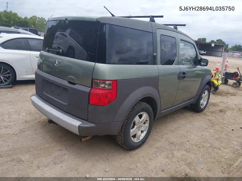 2004 Honda Element Ex VIN: 5J6YH28694L035750 Lot: 45335804