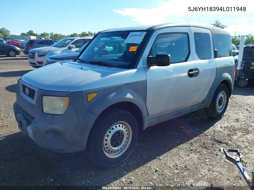 2004 Honda Element Lx VIN: 5J6YH18394L011948 Lot: 45380262
