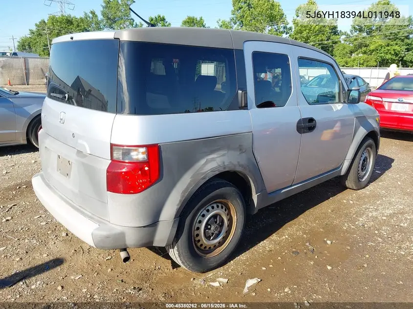2004 Honda Element Lx VIN: 5J6YH18394L011948 Lot: 45380262