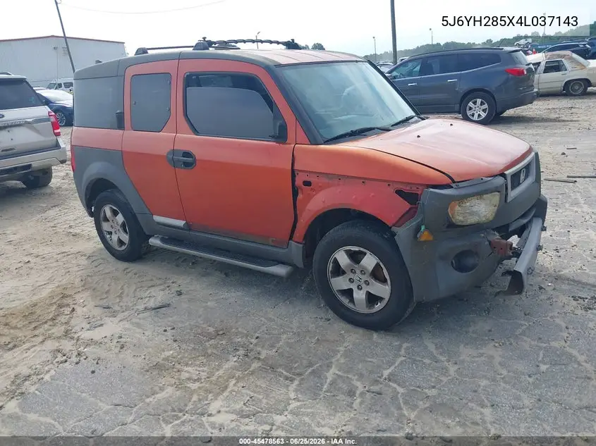 2004 Honda Element Ex VIN: 5J6YH285X4L037143 Lot: 45478563