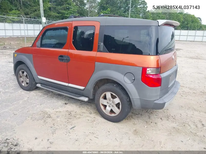 2004 Honda Element Ex VIN: 5J6YH285X4L037143 Lot: 45478563