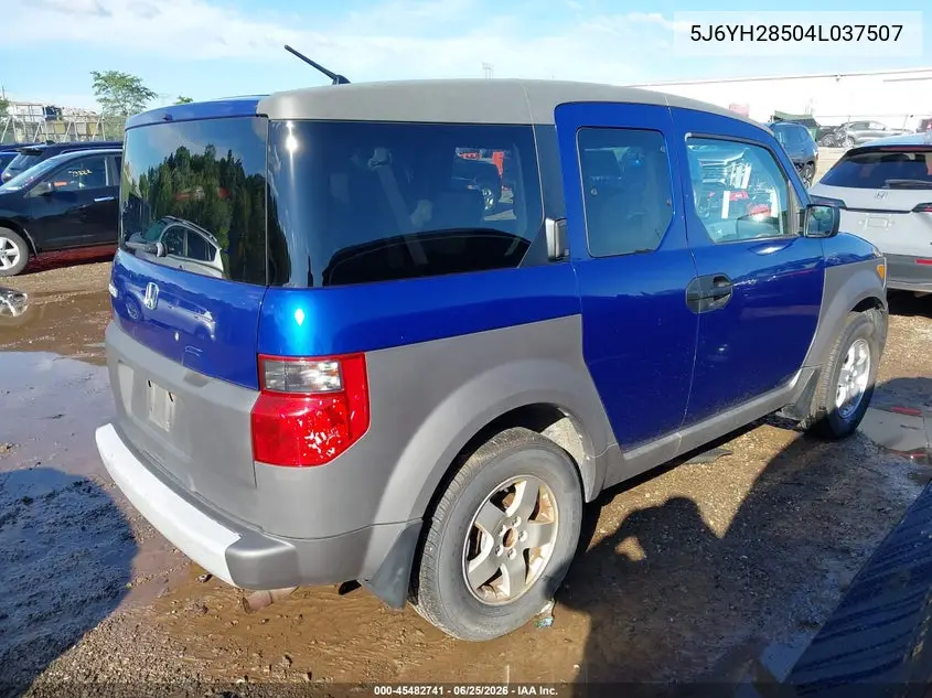 2004 Honda Element Ex VIN: 5J6YH28504L037507 Lot: 45482741
