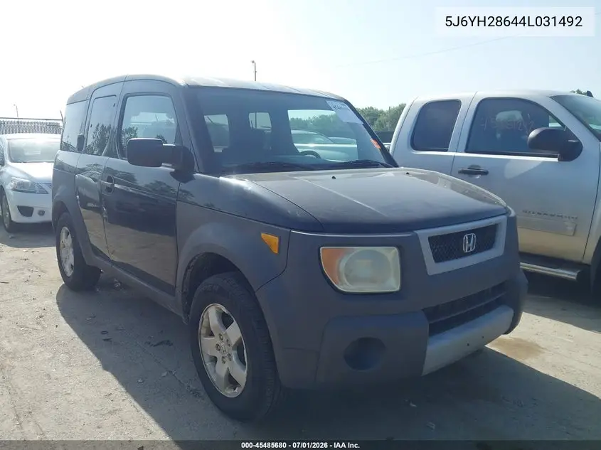 2004 Honda Element Ex VIN: 5J6YH28644L031492 Lot: 45485680