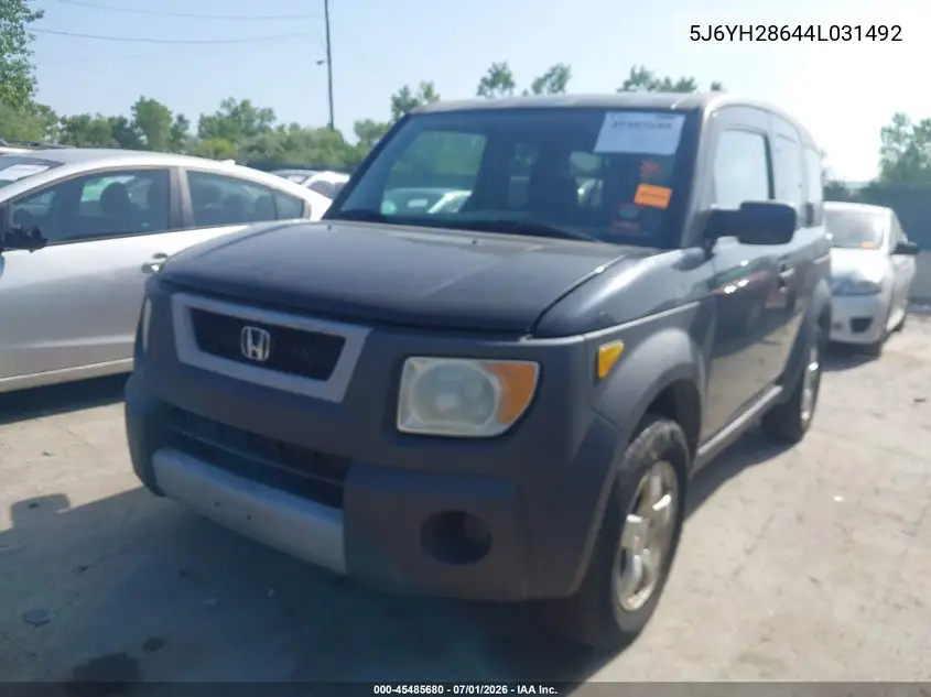 2004 Honda Element Ex VIN: 5J6YH28644L031492 Lot: 45485680