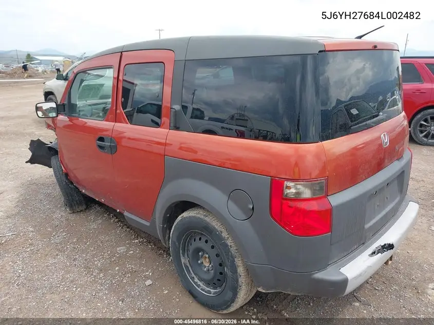 2004 Honda Element Ex VIN: 5J6YH27684L002482 Lot: 45496816
