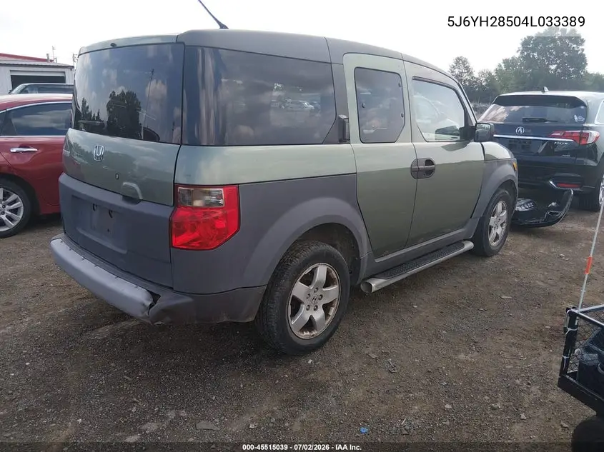 2004 Honda Element Ex VIN: 5J6YH28504L033389 Lot: 45515039