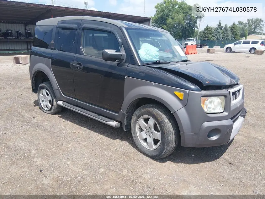 2004 Honda Element Ex VIN: 5J6YH27674L030578 Lot: 45515041