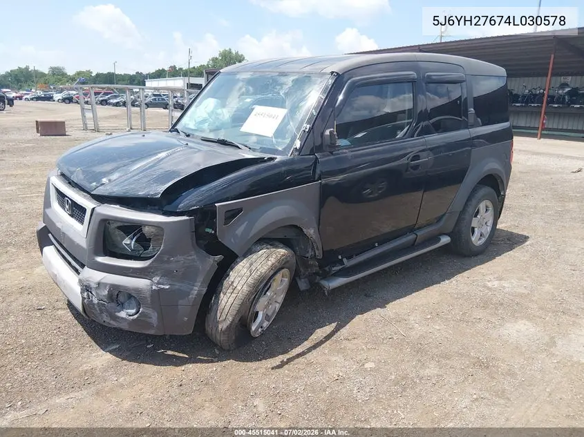 2004 Honda Element Ex VIN: 5J6YH27674L030578 Lot: 45515041