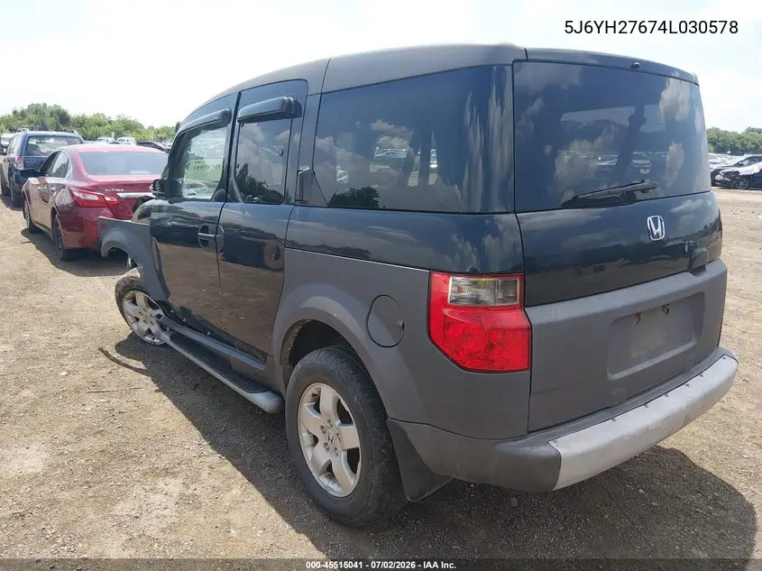 2004 Honda Element Ex VIN: 5J6YH27674L030578 Lot: 45515041
