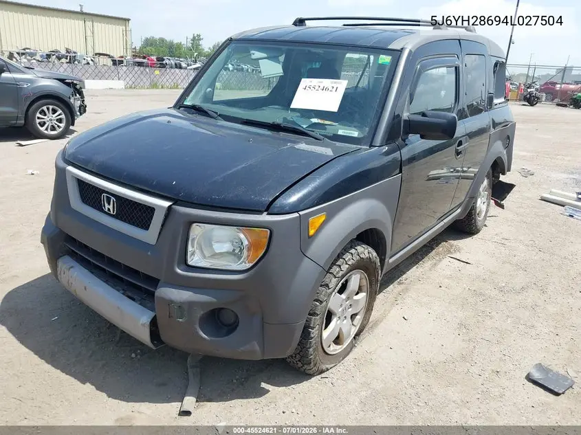 2004 Honda Element Ex VIN: 5J6YH28694L027504 Lot: 45524621