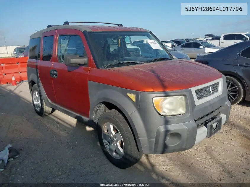 2004 Honda Element Ex VIN: 5J6YH28694L017796 Lot: 45580462