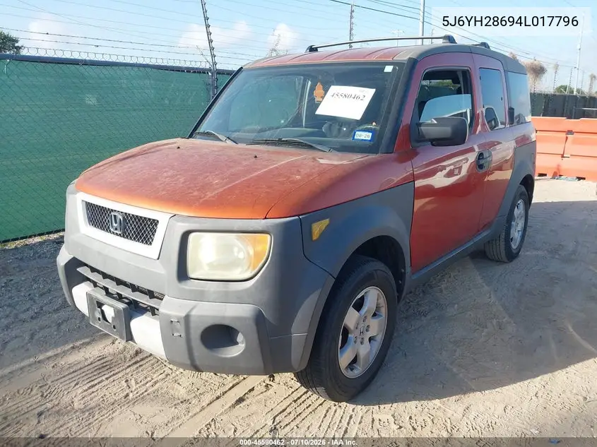 2004 Honda Element Ex VIN: 5J6YH28694L017796 Lot: 45580462