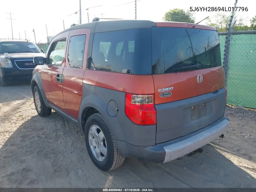 2004 Honda Element Ex VIN: 5J6YH28694L017796 Lot: 45580462