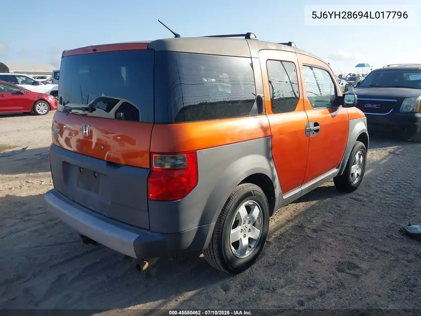 2004 Honda Element Ex VIN: 5J6YH28694L017796 Lot: 45580462
