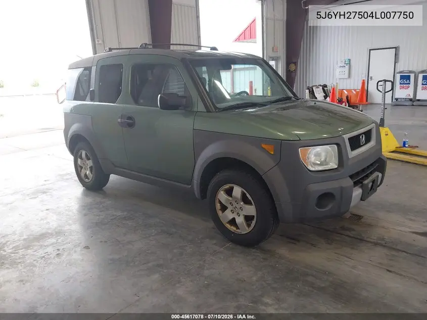 2004 Honda Element Ex VIN: 5J6YH27504L007750 Lot: 45617078