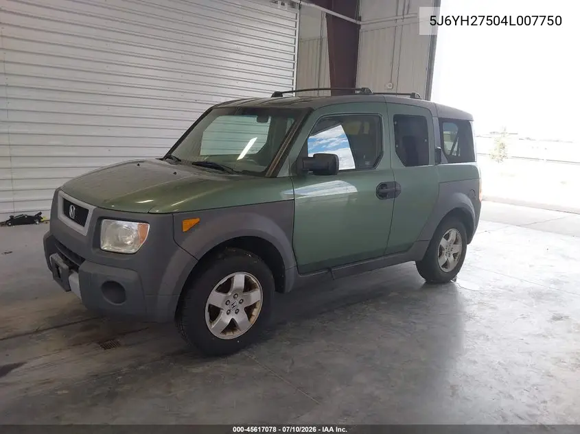 2004 Honda Element Ex VIN: 5J6YH27504L007750 Lot: 45617078
