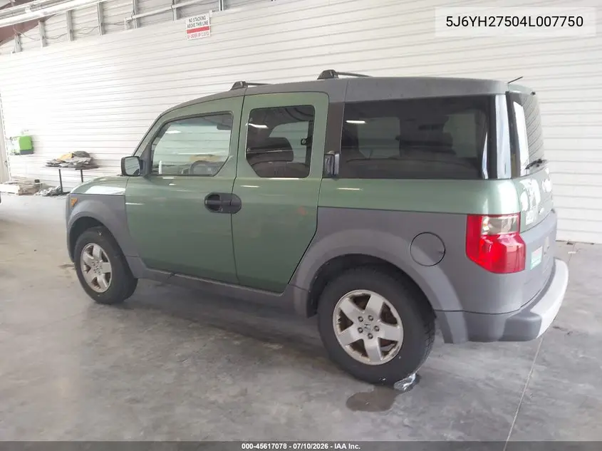 2004 Honda Element Ex VIN: 5J6YH27504L007750 Lot: 45617078