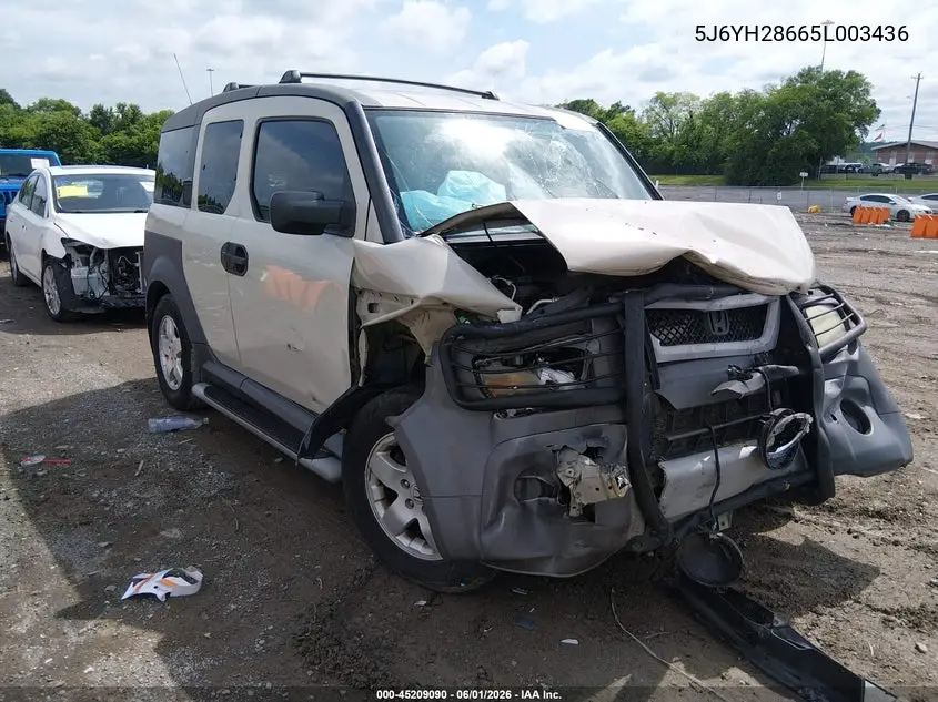 2005 Honda Element Ex VIN: 5J6YH28665L003436 Lot: 45209090