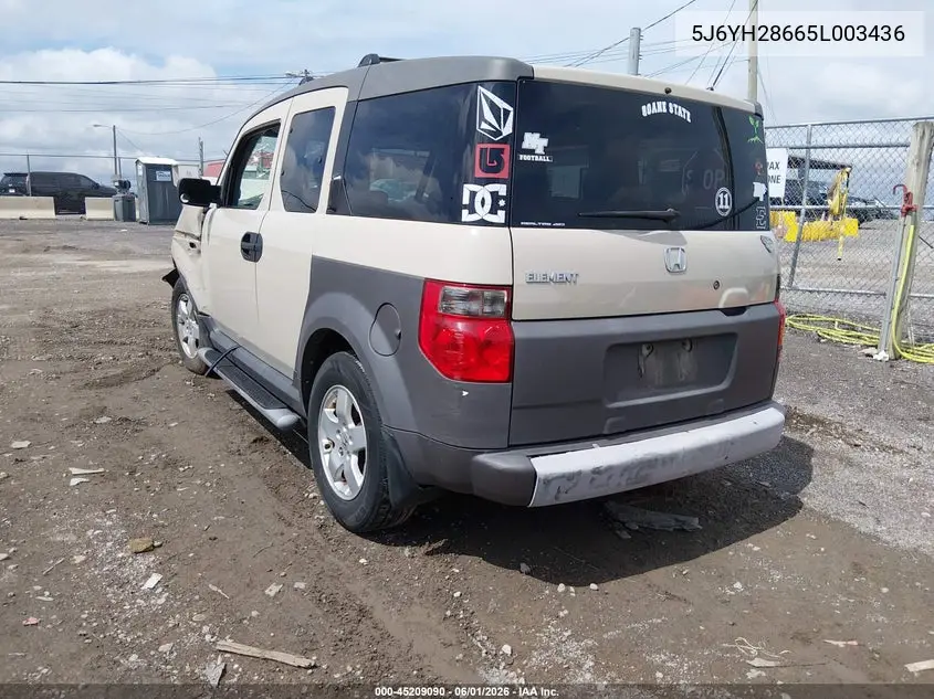 2005 Honda Element Ex VIN: 5J6YH28665L003436 Lot: 45209090