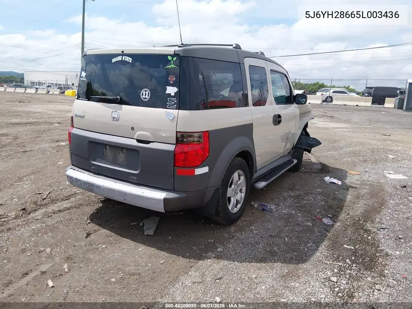 2005 Honda Element Ex VIN: 5J6YH28665L003436 Lot: 45209090