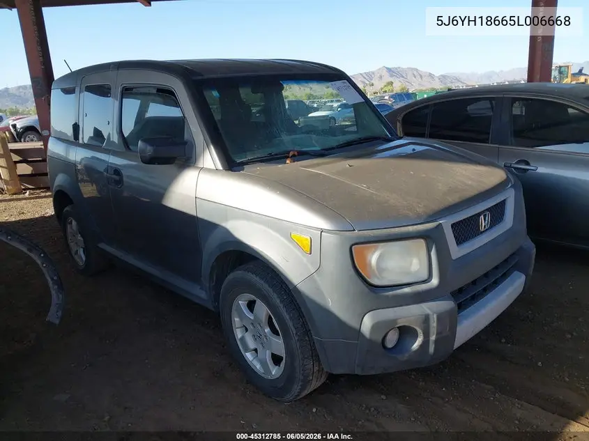 2005 Honda Element Ex VIN: 5J6YH18665L006668 Lot: 45312785