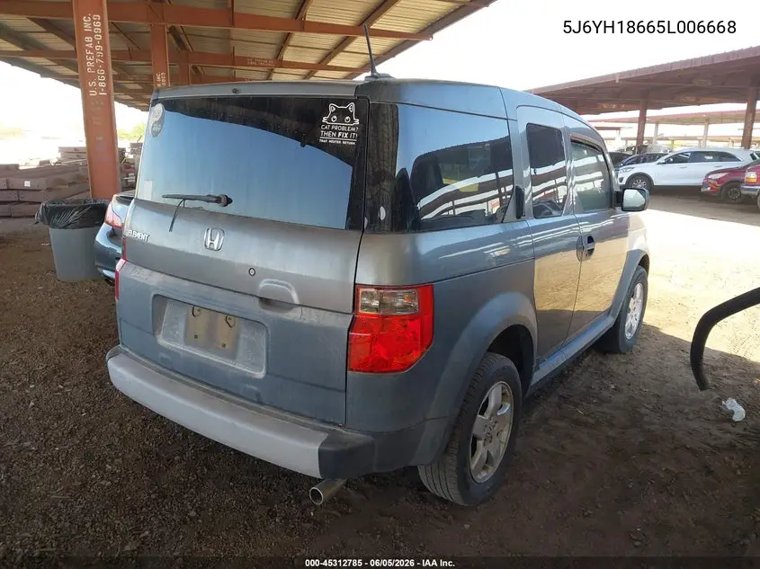 2005 Honda Element Ex VIN: 5J6YH18665L006668 Lot: 45312785