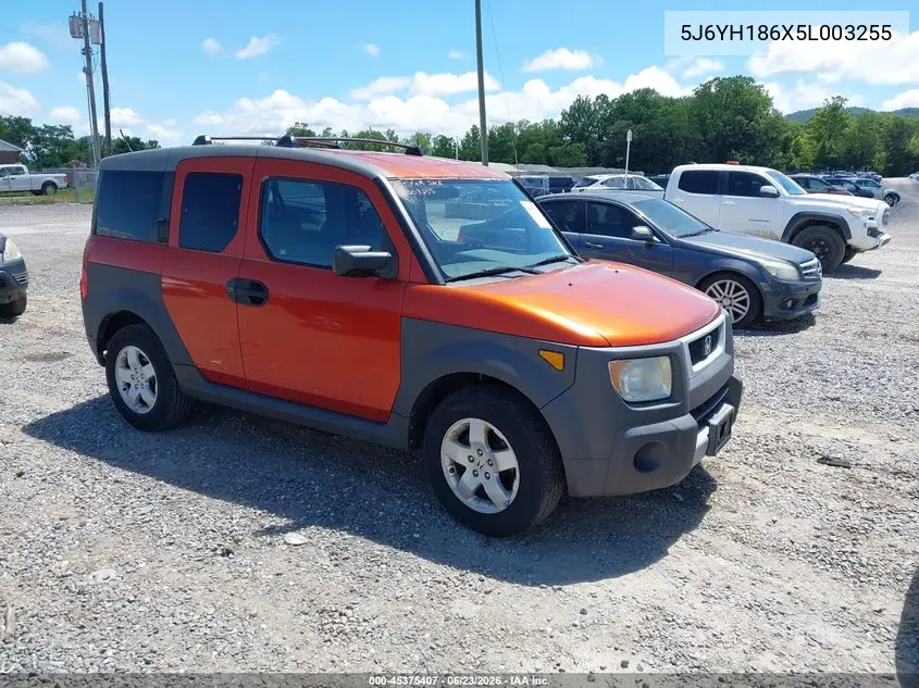 2005 Honda Element Ex VIN: 5J6YH186X5L003255 Lot: 45375407
