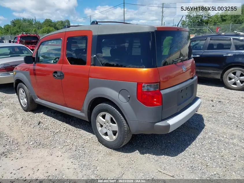 2005 Honda Element Ex VIN: 5J6YH186X5L003255 Lot: 45375407
