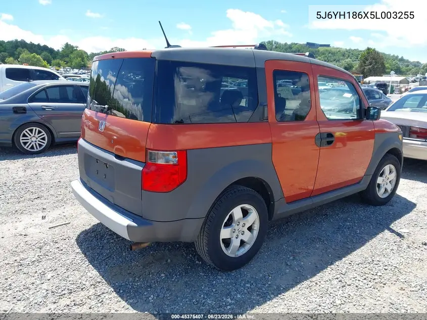 2005 Honda Element Ex VIN: 5J6YH186X5L003255 Lot: 45375407