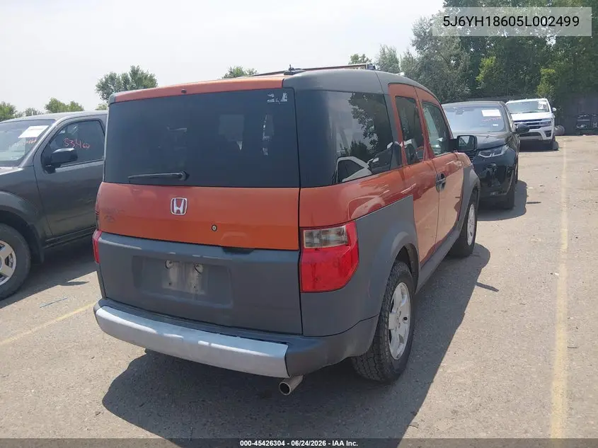 2005 Honda Element Ex VIN: 5J6YH18605L002499 Lot: 45426304