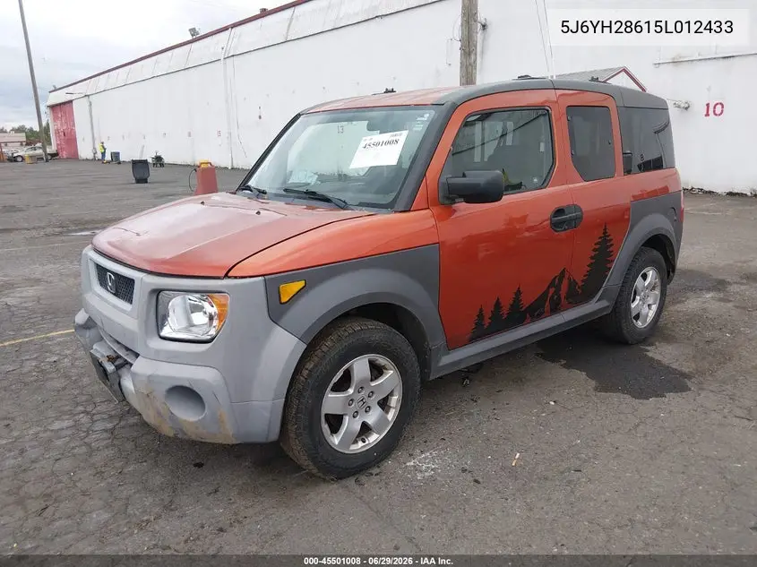 2005 Honda Element Ex VIN: 5J6YH28615L012433 Lot: 45501008