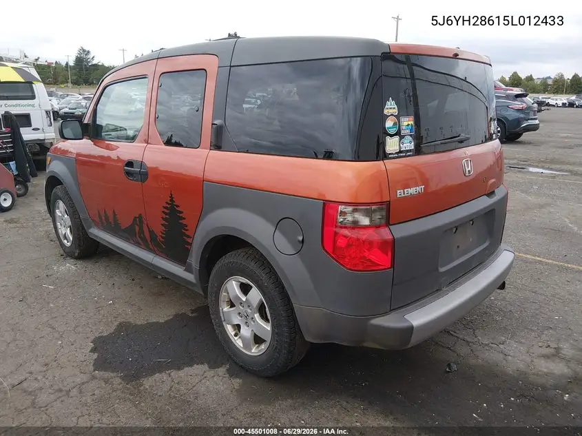 2005 Honda Element Ex VIN: 5J6YH28615L012433 Lot: 45501008