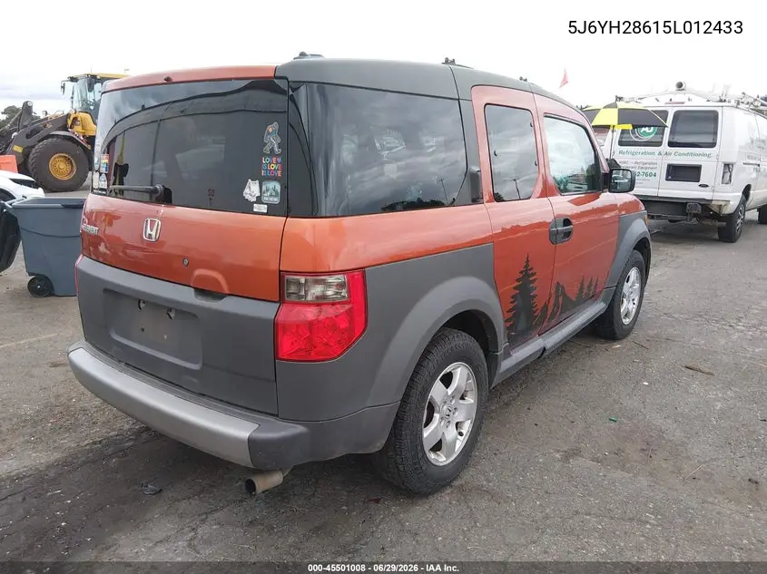 2005 Honda Element Ex VIN: 5J6YH28615L012433 Lot: 45501008