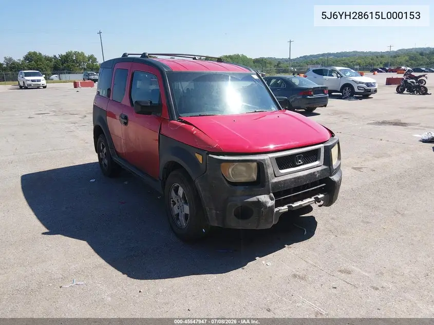 2005 Honda Element Ex VIN: 5J6YH28615L000153 Lot: 45547947