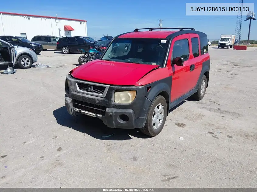 2005 Honda Element Ex VIN: 5J6YH28615L000153 Lot: 45547947