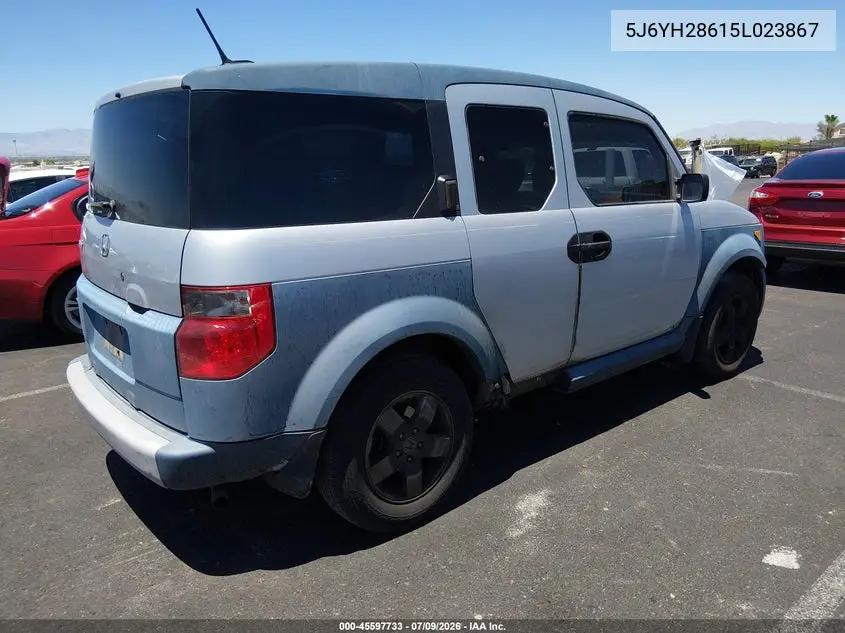 2005 Honda Element Ex VIN: 5J6YH28615L023867 Lot: 45597733