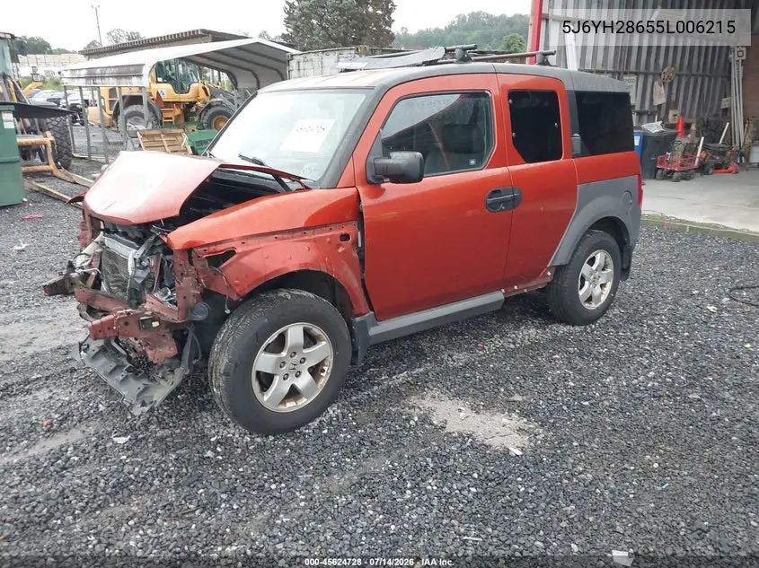 2005 Honda Element Ex VIN: 5J6YH28655L006215 Lot: 45624728