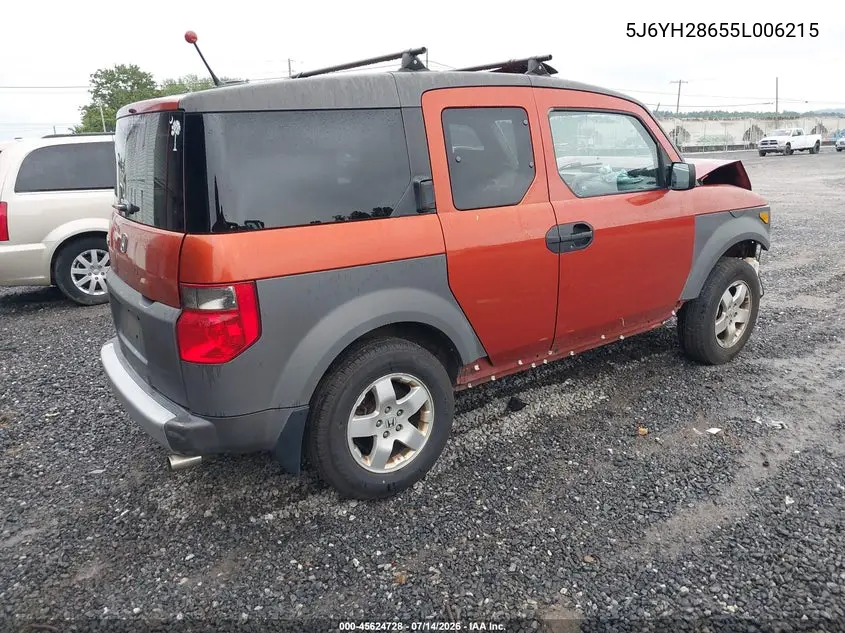 2005 Honda Element Ex VIN: 5J6YH28655L006215 Lot: 45624728