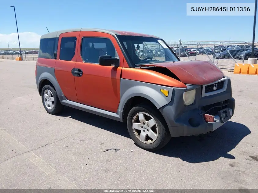 2005 Honda Element Ex VIN: 5J6YH28645L011356 Lot: 45625262